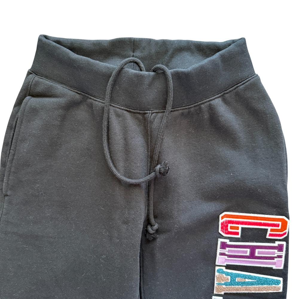 Champion Reverse Weave Black Joggers Multi Color Logo Sweatpants Size Small - Picture 4 of 8